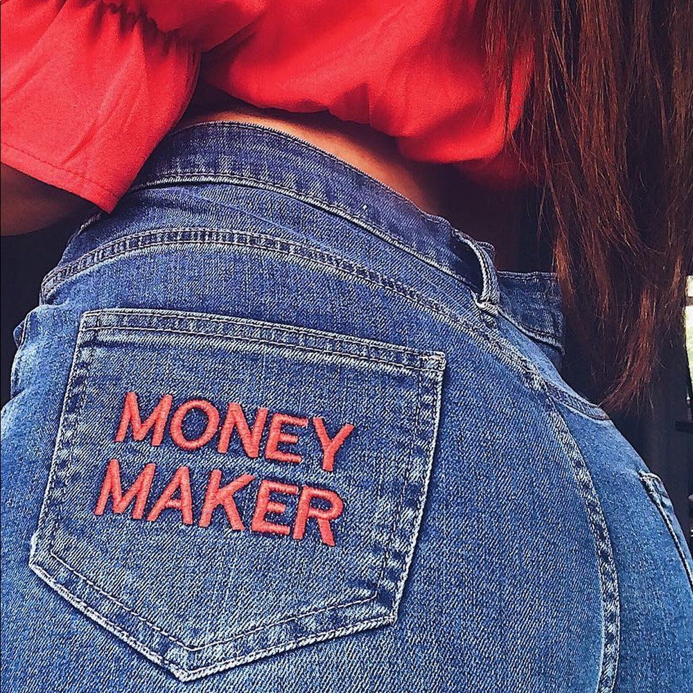 BLUE 'MONEY MAKER' HIGH WAIST SKINNY JEANS